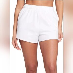 DSG Womens Mid Rise Oversized Fleece Shorts Size 2X Pure White NWT